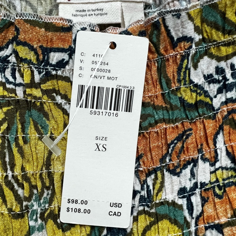 ANTHROPOLOGIE Smocked Femme Elastic Blouse | XS | NWT - Picture 3 of 6